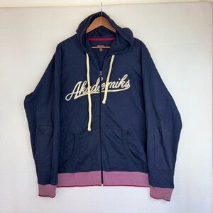 AKADEMIKS‎ Vintage Y2K Embroidered Hoodie Jacket Full Zip Streetwear Men's 2XL